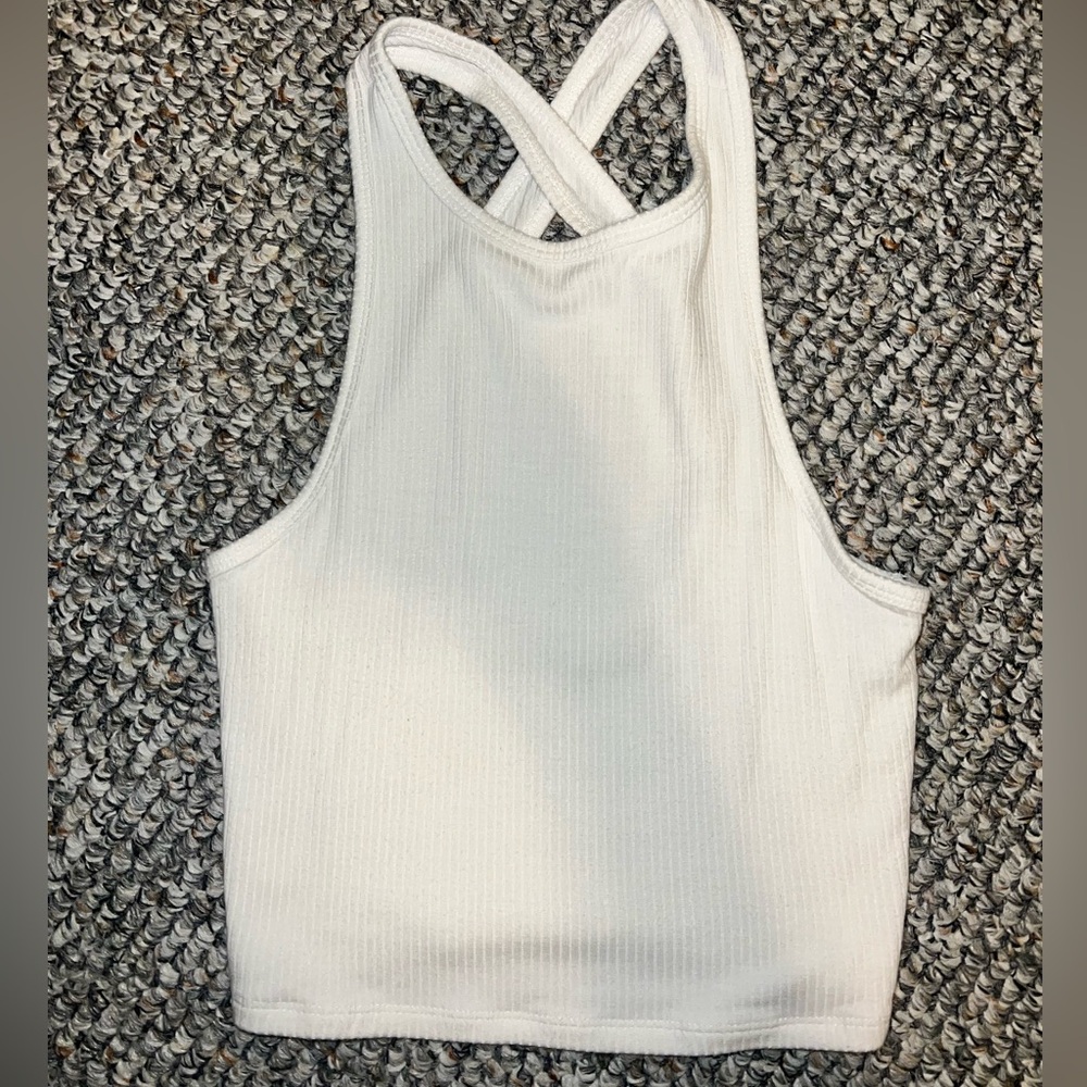 Hollister High Neck White Tank